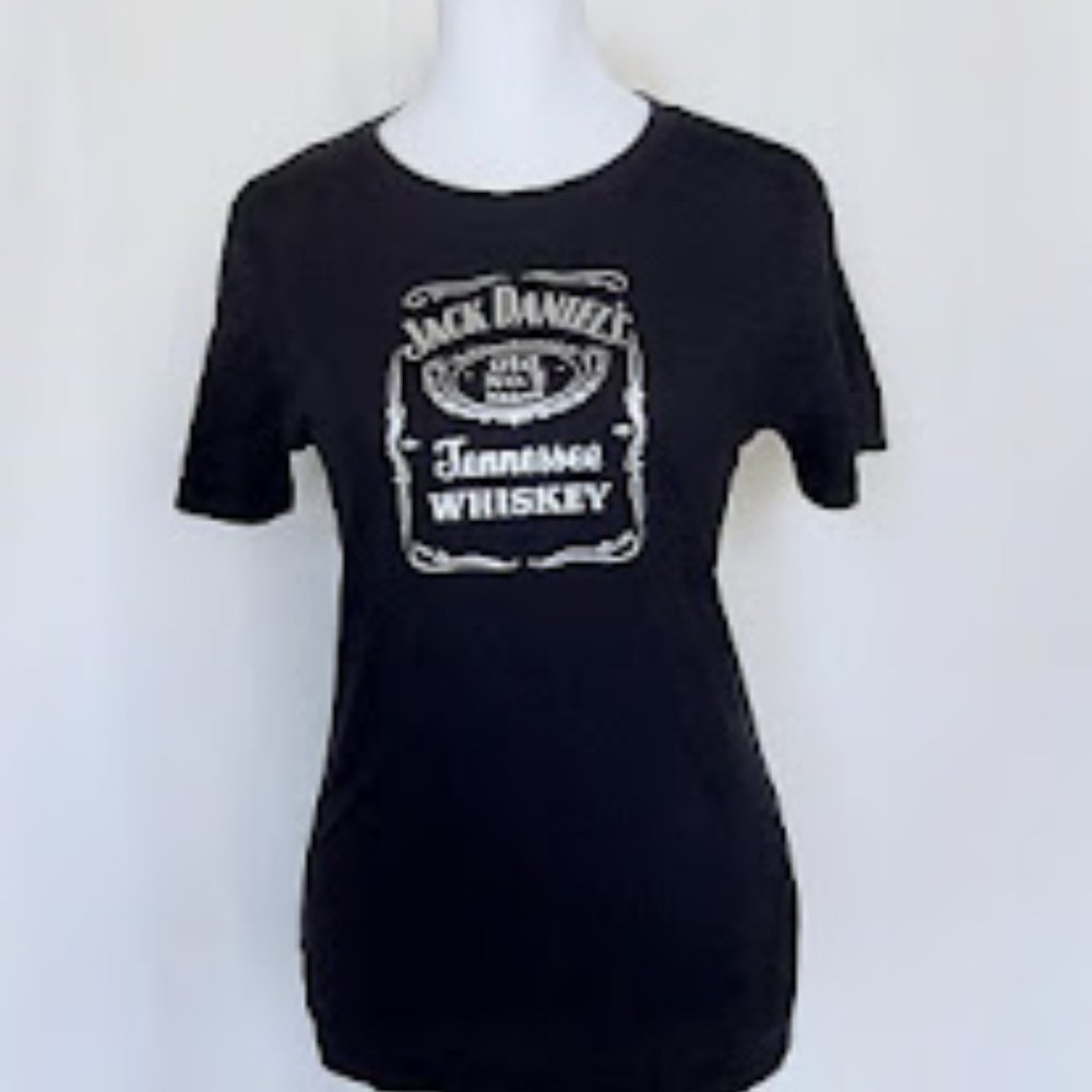Jack Daniels Silver Label Old No 7 Whiskey T Shirt Womens Large Black 2005